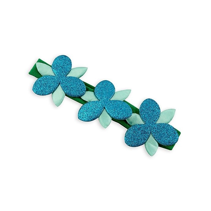 slide 1 of 1, Goody DreamWorks Trolls Poppy Flower Sparkle Headwrap with Green and Blue Flowers, 1 ct