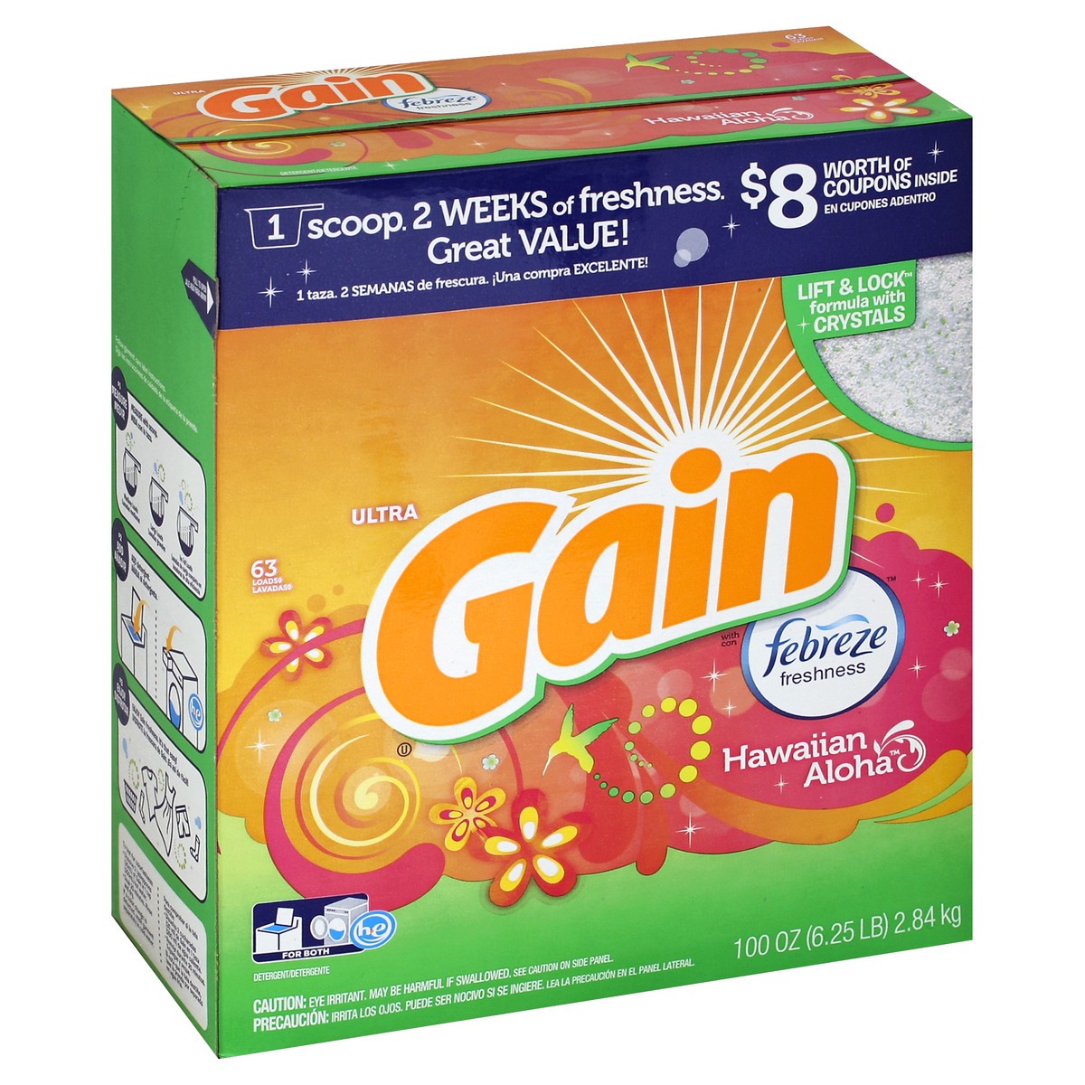 slide 3 of 5, Gain Detergent 100 oz, 100 oz