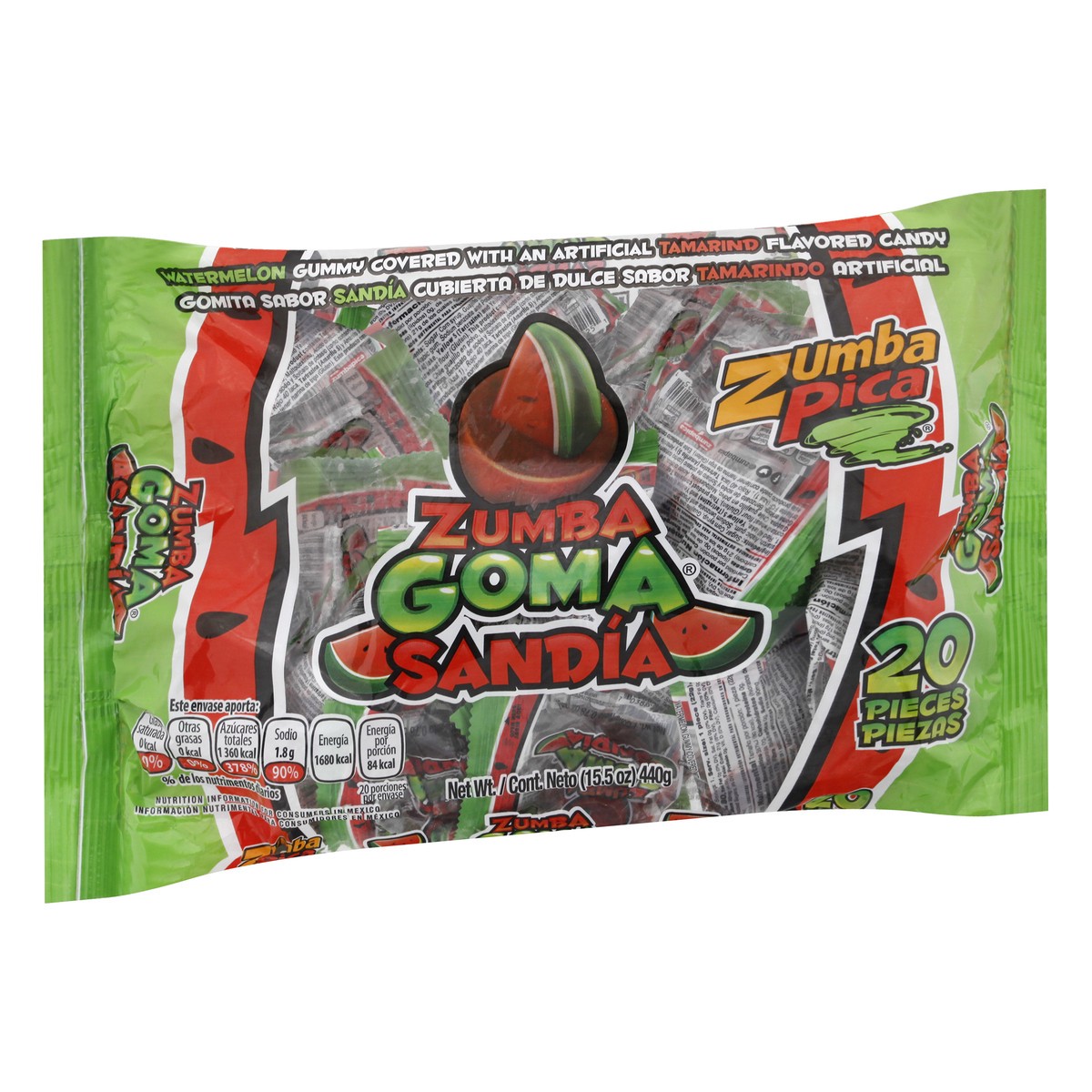 slide 8 of 12, Zumba Pica Goma Gummy Tamarind Watermelon Candy 20 ea, 20 ct
