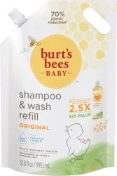 Burt's Bees Baby Shampoo and Baby Wash Refill 33.8fo