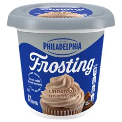 Philadelphia Cream Cheese Frosting, Ready to Eat, 1 Tub, for Seasonal Desserts, Cinnamon Flavored, No Artificial Flavors or Dyes, 16 oz