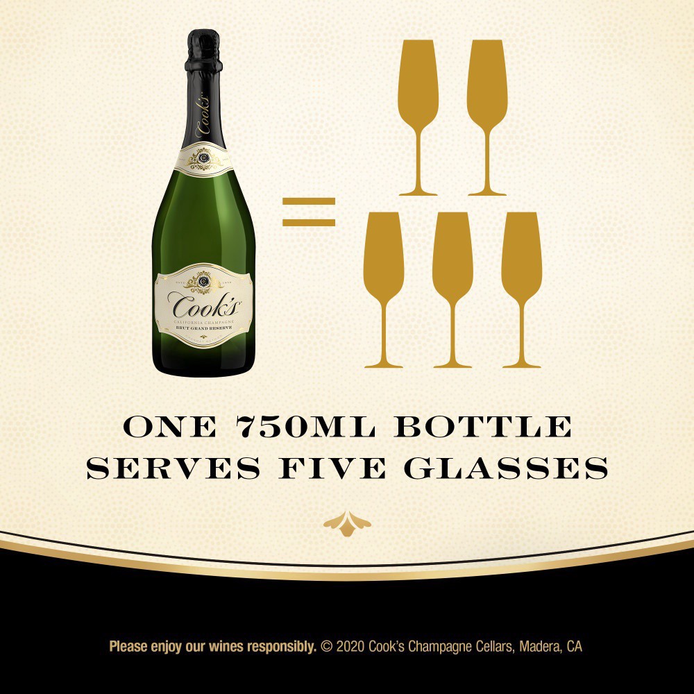 slide 2 of 7, Cook's California Champagne Brut Grand Reserve White Sparkling Wine, 750 mL Bottle, 750 ml