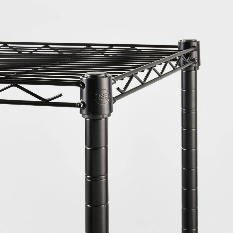 slide 3 of 4, 3 Tier Wire Shelving Black - Brightroom™: Adjustable Metal Storage Shelves, Powder-Coated Steel, 160 lb Capacity, 160 lb