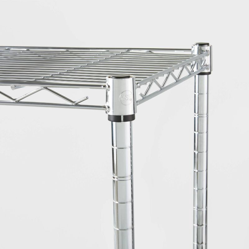 slide 3 of 3, 3 Tier Wire Shelving Chrome - Brightroom™: Adjustable Metal Storage Shelves, Utility Shelving Unit, 160 lb Capacity, 160 lb