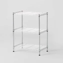 3 Tier Wire Shelving Chrome - Brightroom™: Adjustable Metal Storage Shelves, Utility Shelving Unit, 160 lb Capacity