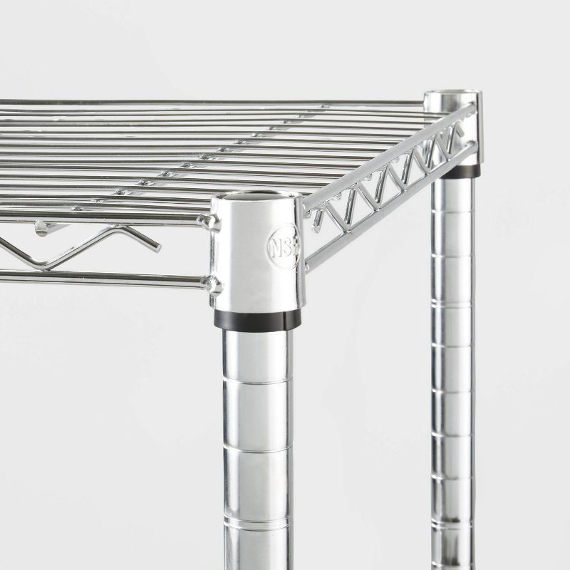 slide 3 of 3, 3 Tier Wide Wire Shelving Chrome - Brightroom™: Adjustable Metal Utility Storage Shelves, 3 Shelves, 350 lb Capacity, 350 lb