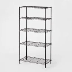 5 Tier Wire Shelving Black - Brightroom™