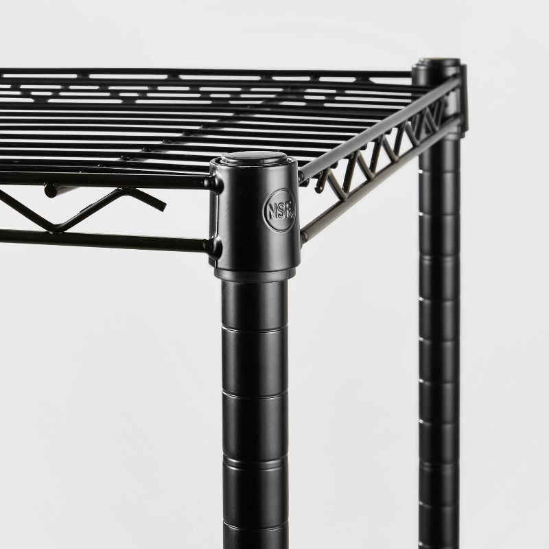 slide 3 of 3, 5 Tier Wide Wire Shelving Black - Brightroom™: Adjustable Metal Storage Unit, 72.63" H, 350 lb Capacity, 5 Shelves, 350 lb