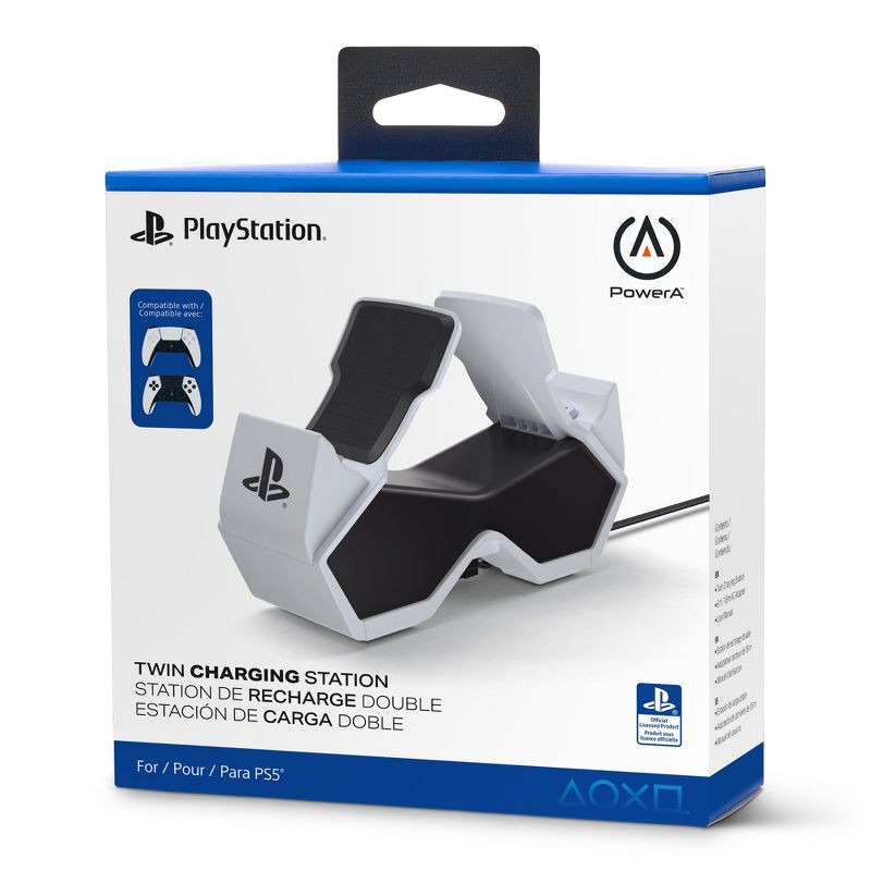 slide 10 of 11, PowerA Twin Charging Station for PlayStation 5 DualSense Controller: USB Wall Charger, 1 ct
