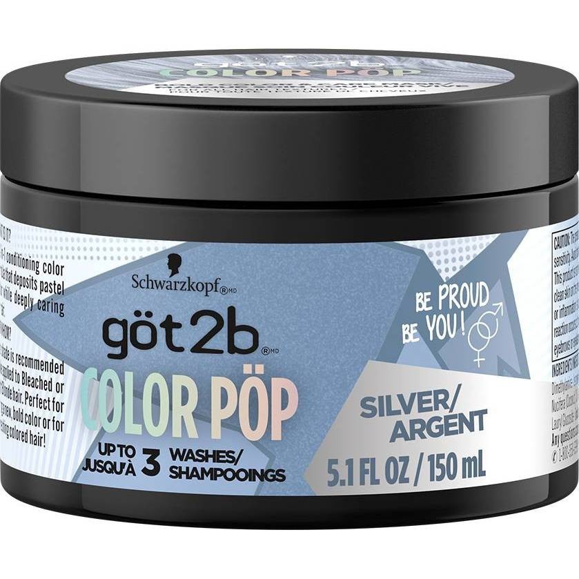 slide 1 of 8, Got2B Color Pop Semi-Permanent Hair Color Mask - Silver - 5.1 fl oz, 5.1 fl oz