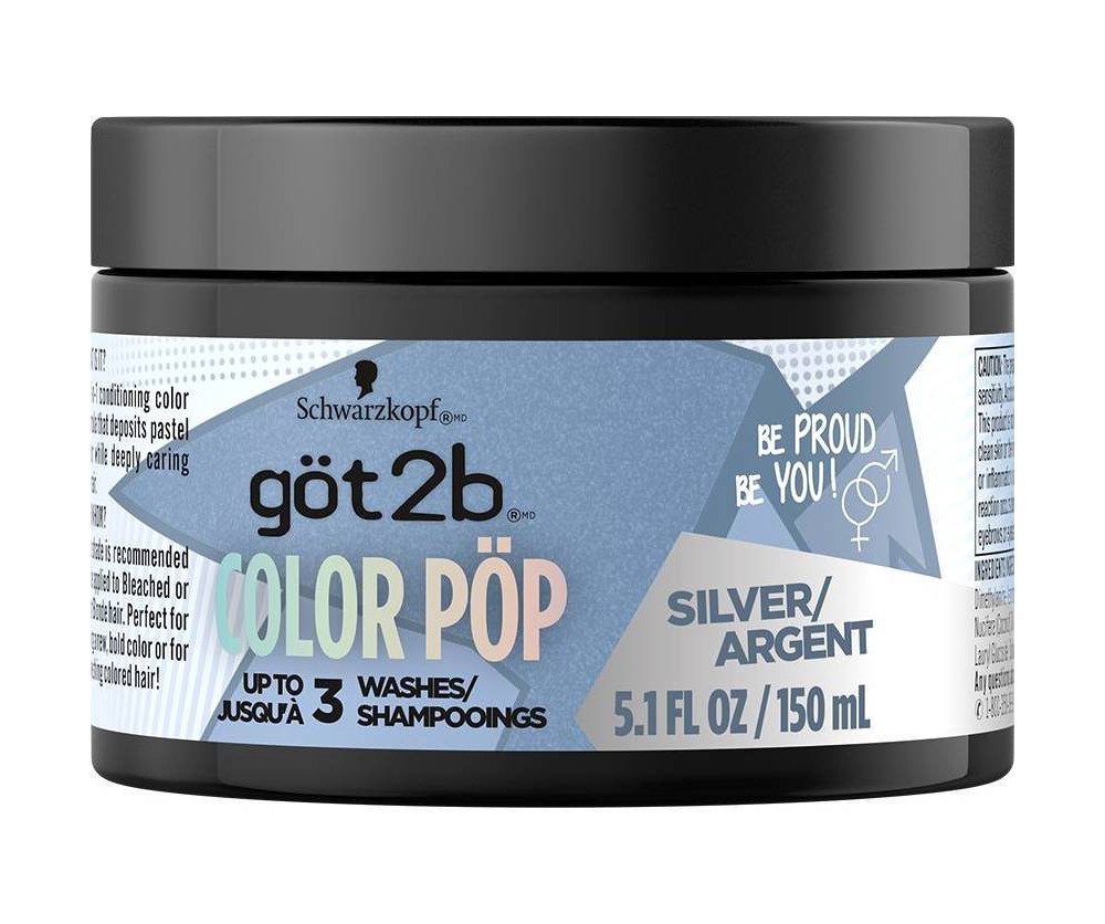 slide 6 of 8, Got2B Color Pop Semi-Permanent Hair Color Mask - Silver - 5.1 fl oz, 5.1 fl oz