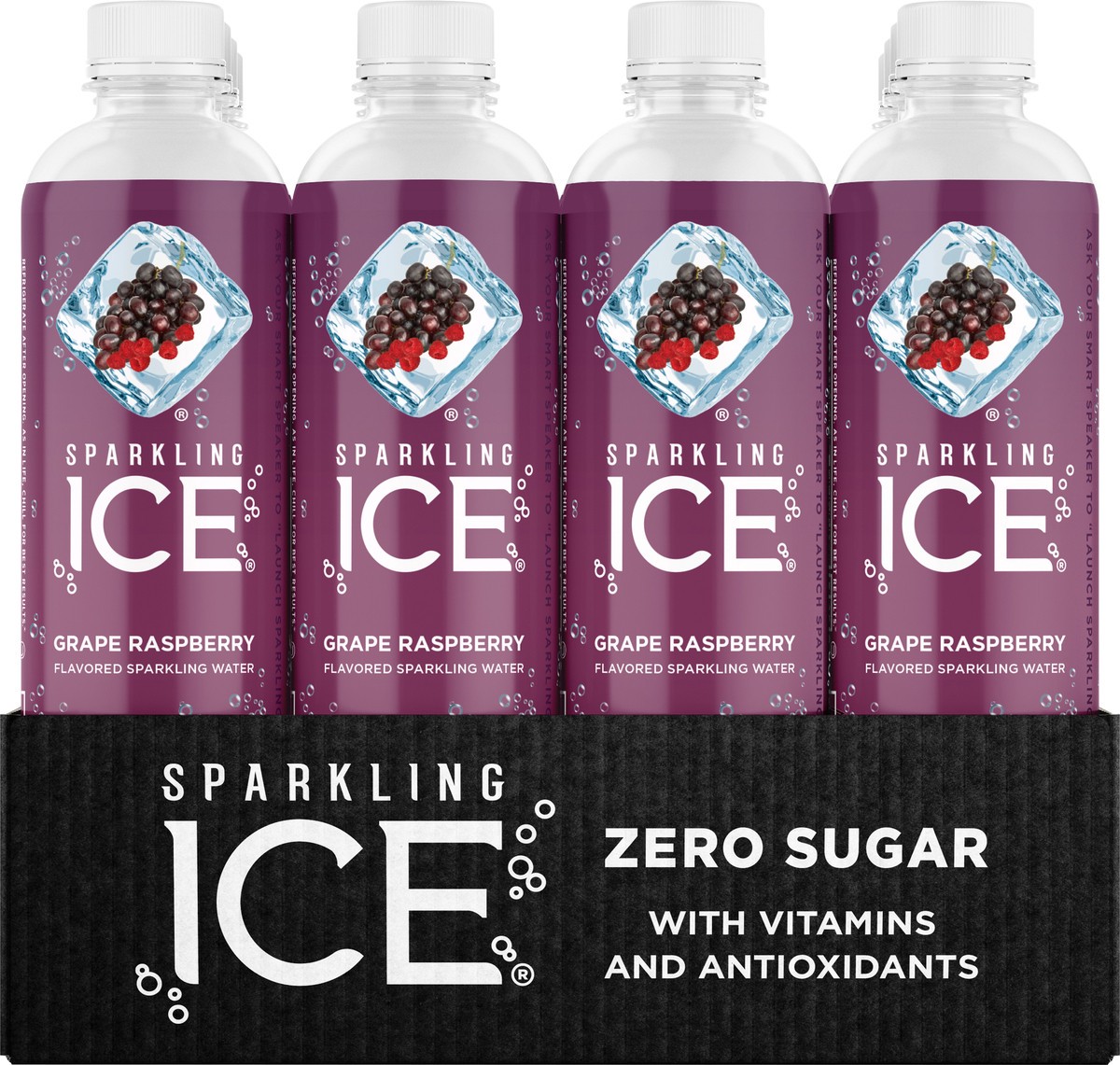 slide 4 of 5, Sparkling ICE Grape Raspberry, 17 Fl Oz Bottle (Pack of 12), 204 fl oz