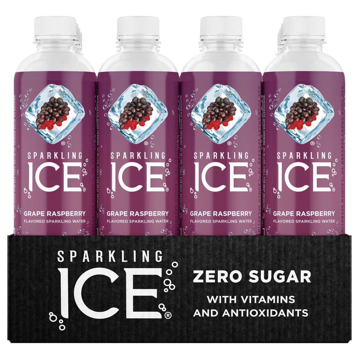 slide 5 of 5, Sparkling ICE Grape Raspberry, 17 Fl Oz Bottle (Pack of 12), 204 fl oz