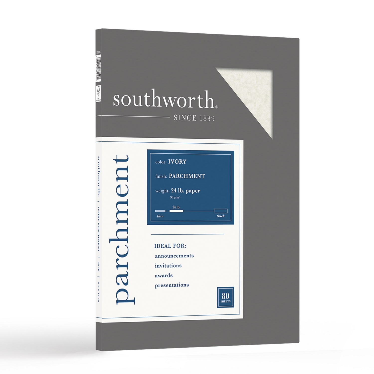 slide 1 of 3, SOUTHWORTH Parchment Specialty Paper, 8 1/2 x 11, Ivory, 80 ct