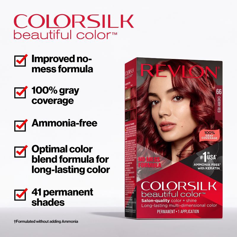 slide 3 of 8, Revlon ColorSilk Beautiful Color 100% Gray Coverage Ammonia-Free Permanent Hair Color - 030 Dark Brown - 4.4 fl oz, 4.4 fl oz