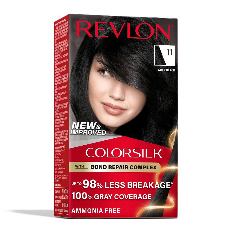 slide 1 of 12, Revlon ColorSilk Permanent Hair Color with Bond Repair Complex - 11 Soft Black - 4.4 fl oz, 4.4 fl oz