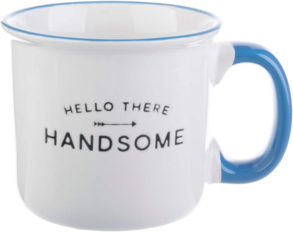 slide 1 of 1, Formation Brands Hello Handsome Camper Mug - White/Blue, 13 oz