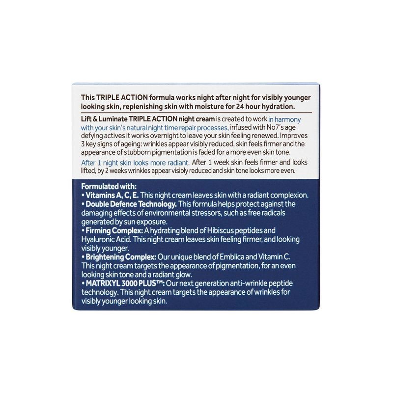 slide 4 of 9, No7 Lift & Luminate Triple Action Night Cream - 1.69 fl oz, 1.69 fl oz