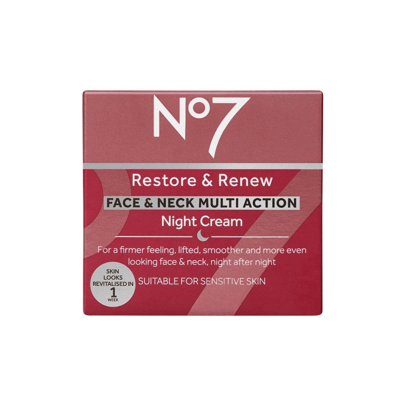 slide 9 of 9, No7 Restore & Renew Multi Action Face & Neck Night Cream - 1.69 fl oz, 1.69 fl oz
