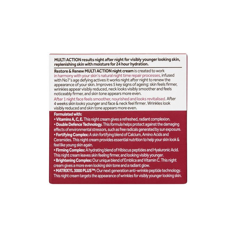 slide 5 of 9, No7 Restore & Renew Multi Action Face & Neck Night Cream - 1.69 fl oz, 1.69 fl oz
