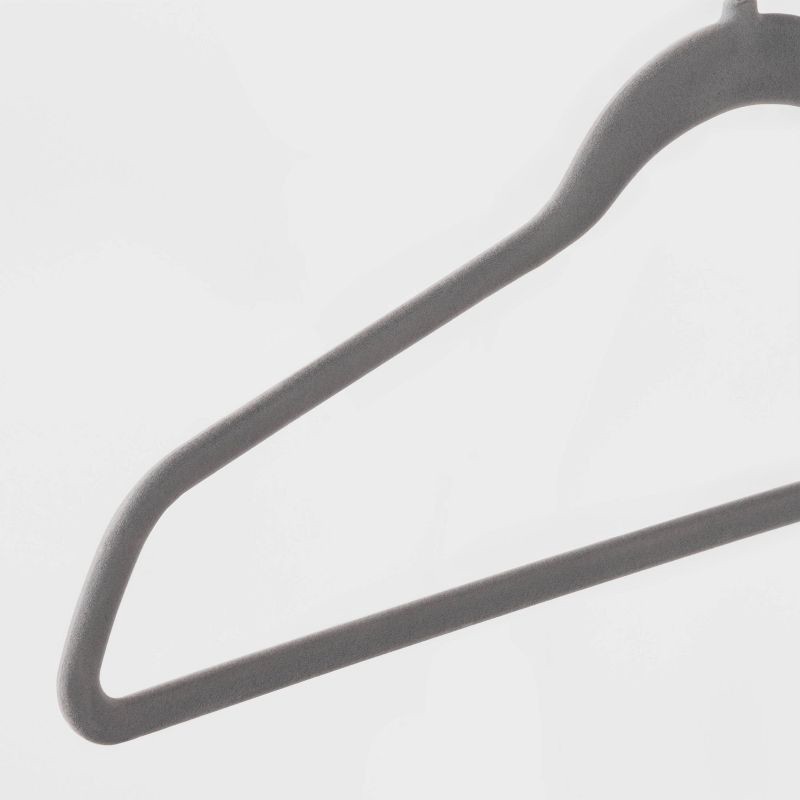 slide 2 of 3, 30pk Suit Flocked Hangers Gray - Brightroom™, 30 ct