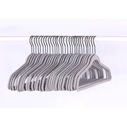 30pk Suit Flocked Hangers Gray - Brightroom™: Velvet Clothes Hangers for Skirts, Sweaters, Dresses, Suits