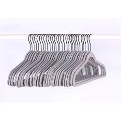 30pk Suit Flocked Hangers Gray - Brightroom™: Velvet Clothes Hangers for Skirts, Sweaters, Dresses, Suits