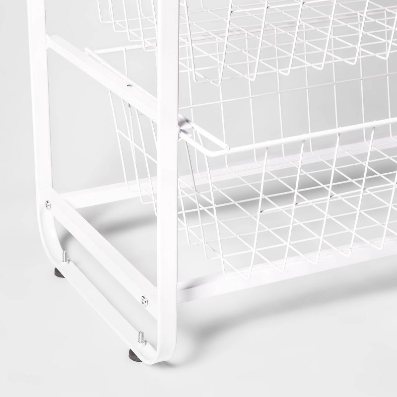 slide 4 of 4, 4 Drawer Metal Storage Organizer White - Brightroom™: Steel Utility Storage, Fixed Shelves, Universal Wire Drawers, 1 ct