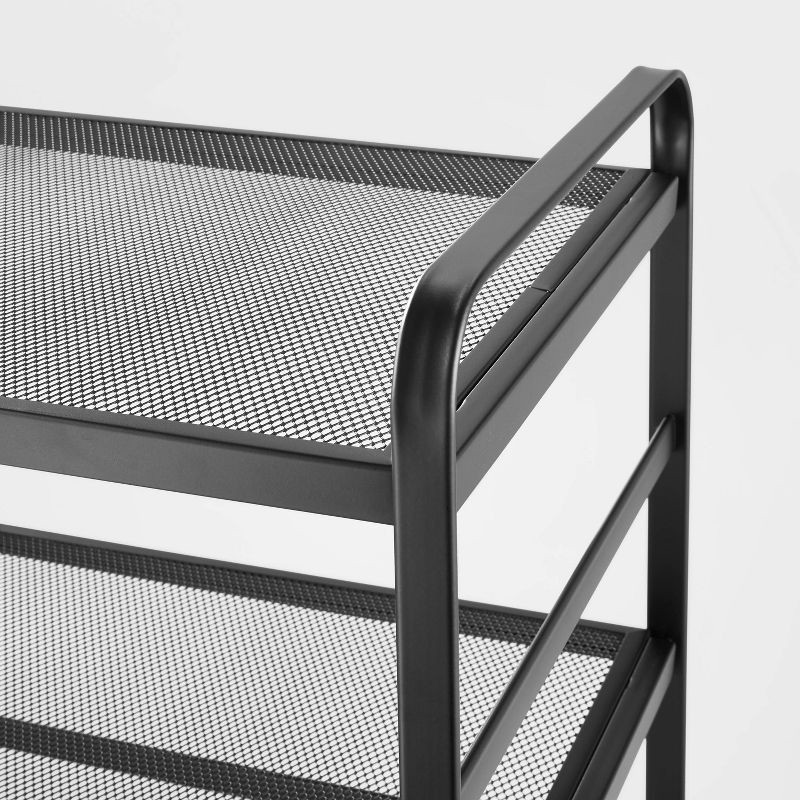 slide 3 of 3, 2 Tier Shoe Rack Black Metal Mesh - Brightroom™, 1 ct