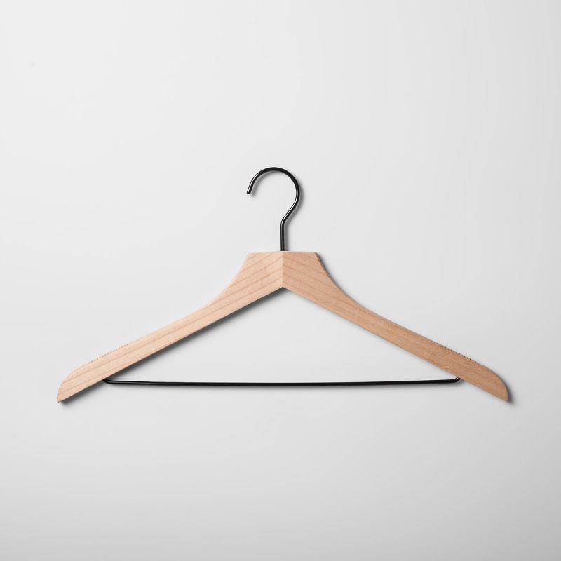 slide 3 of 5, 4pk Wood Suit Hangers Natural - Brightroom™, 4 ct