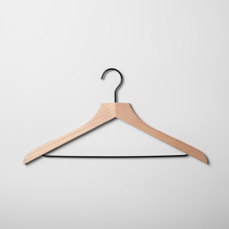 slide 2 of 4, 24pk Wood Suit Hangers Natural - Brightroom™, 24 ct