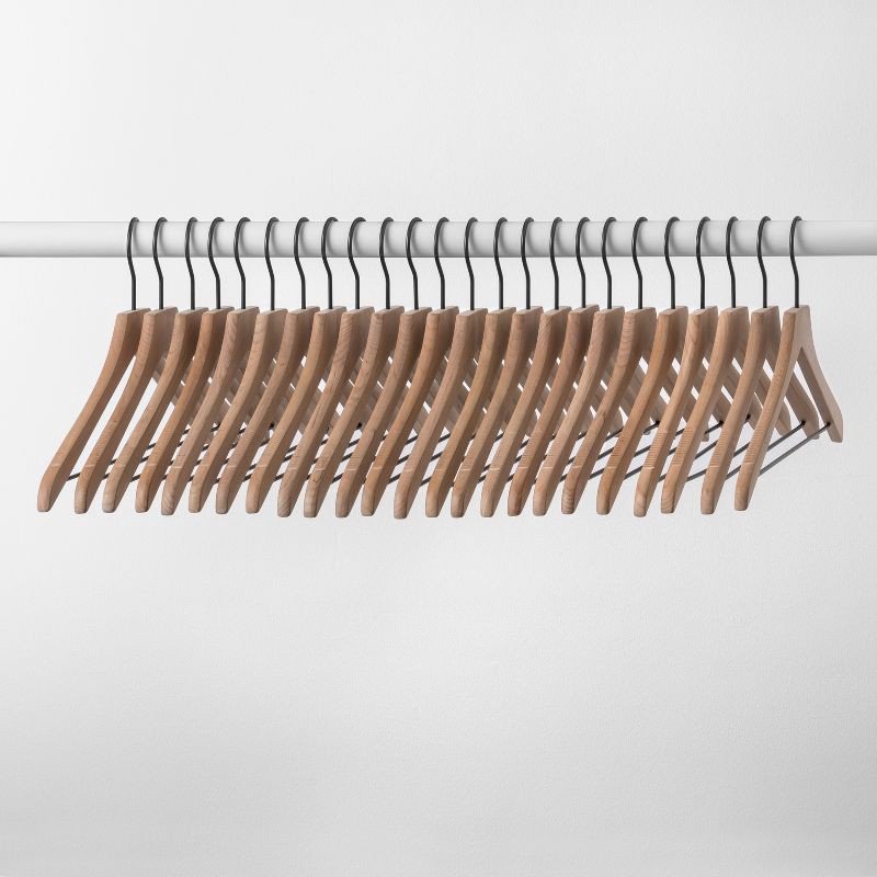 slide 1 of 4, 24pk Wood Suit Hangers Natural - Brightroom™, 24 ct