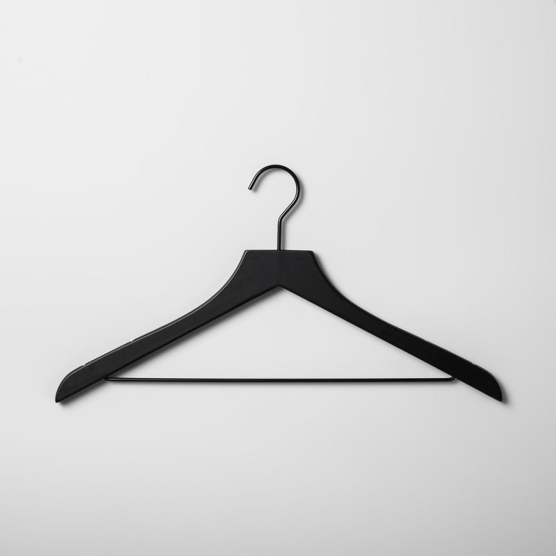 slide 2 of 4, 24pk Wood Suit Hangers Black - Brightroom™, 24 ct