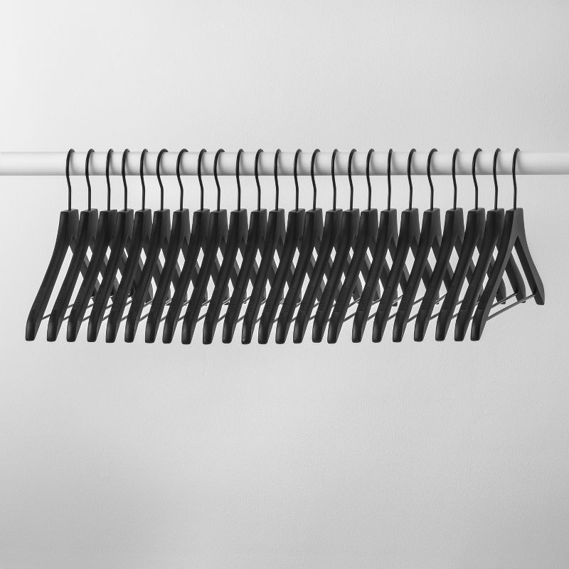 slide 1 of 4, 24pk Wood Suit Hangers Black - Brightroom™, 24 ct