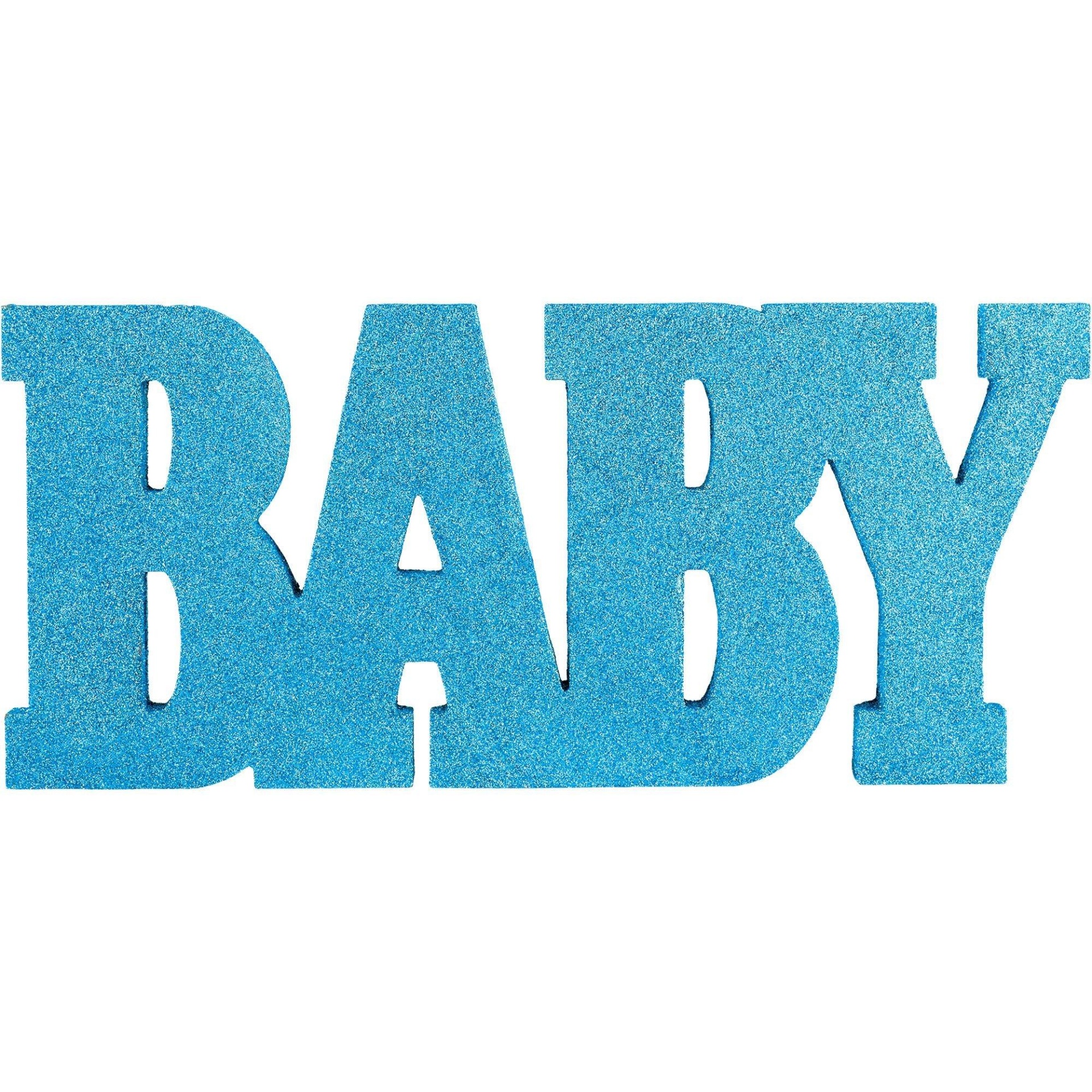 slide 1 of 1, Party City Glitter Blue Baby Stand Sign, 1 ct