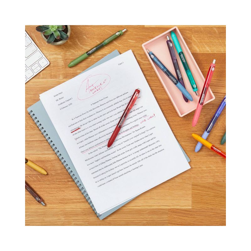 slide 6 of 8, Paper Mate Ink Joy 6pk Gel Pens 0.7mm Medium Tip Bold Colors: Retractable, Quick Drying, Multicolored, Rubber Grip, 6 ct