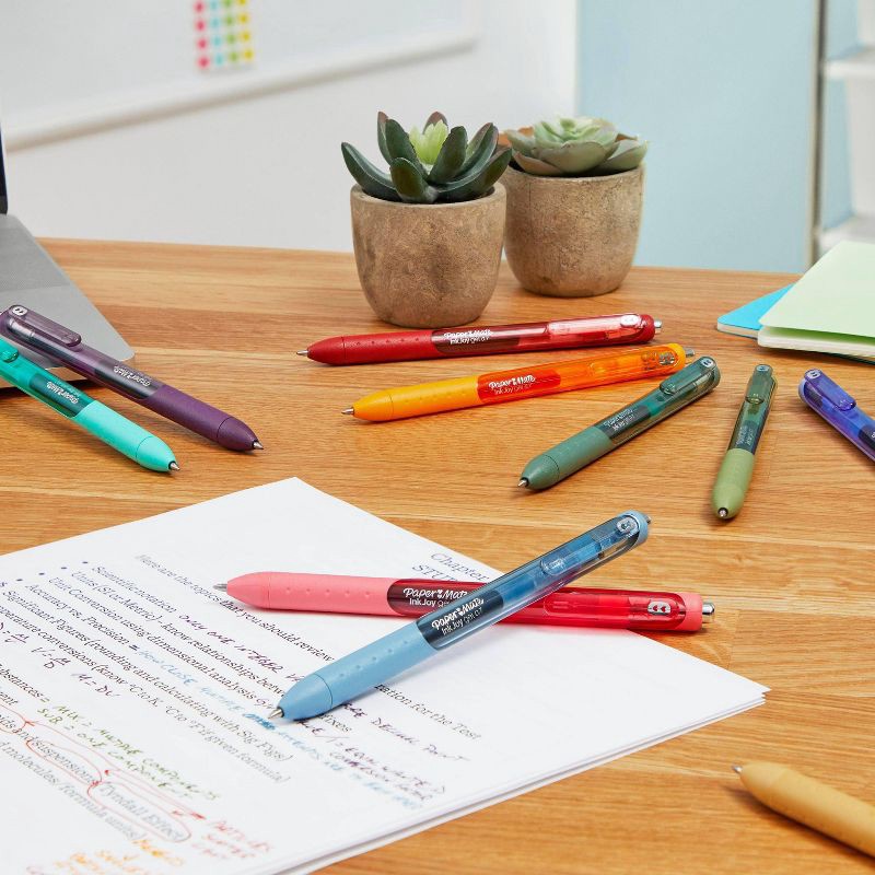 slide 7 of 8, Paper Mate Ink Joy 6pk Gel Pens 0.7mm Medium Tip Bold Colors: Retractable, Quick Drying, Multicolored, Rubber Grip, 6 ct