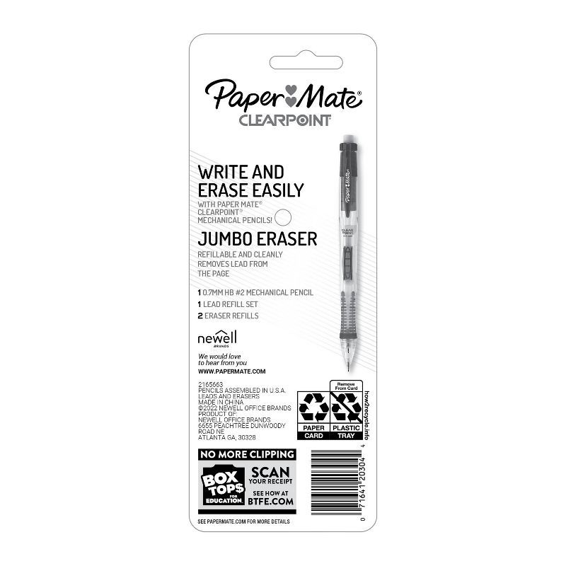 slide 6 of 6, Paper Mate Profile 1pk #2 Mechanical Pencil with Eraser & Refill 0.7mm Black, 1 ct
