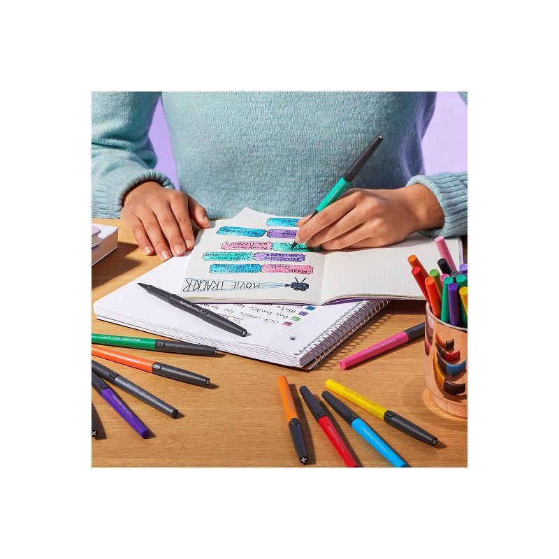 slide 6 of 8, Paper Mate Flair City Lights 16pk Felt Pens 0.7mm Medium Tip Metallic Multicolored: Porous Point, Durable, Fade-Resistant, 16 ct