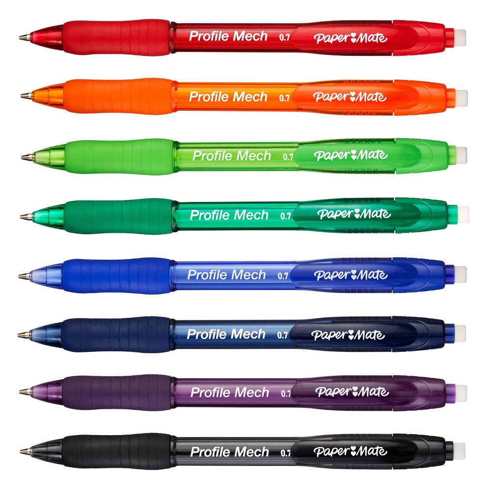 slide 2 of 9, Paper Mate Profile 8pk #2 Mechanical Pencils 0.7mm Multicolored, 8 ct