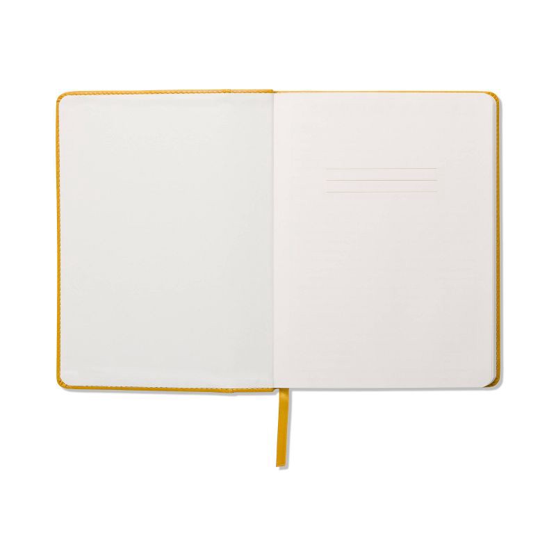 slide 4 of 6, Ruled Journal Vegan Leather with Pocket 6.25"x8.25" Mellow Yellow - DesignWorks Ink: Adult Lined Notebook, Mustard, 192 Pages, 1 ct