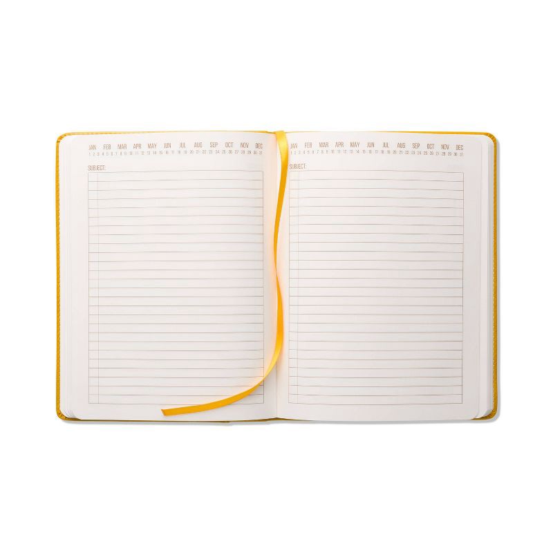 slide 5 of 6, Ruled Journal Vegan Leather with Pocket 6.25"x8.25" Mellow Yellow - DesignWorks Ink: Adult Lined Notebook, Mustard, 192 Pages, 1 ct