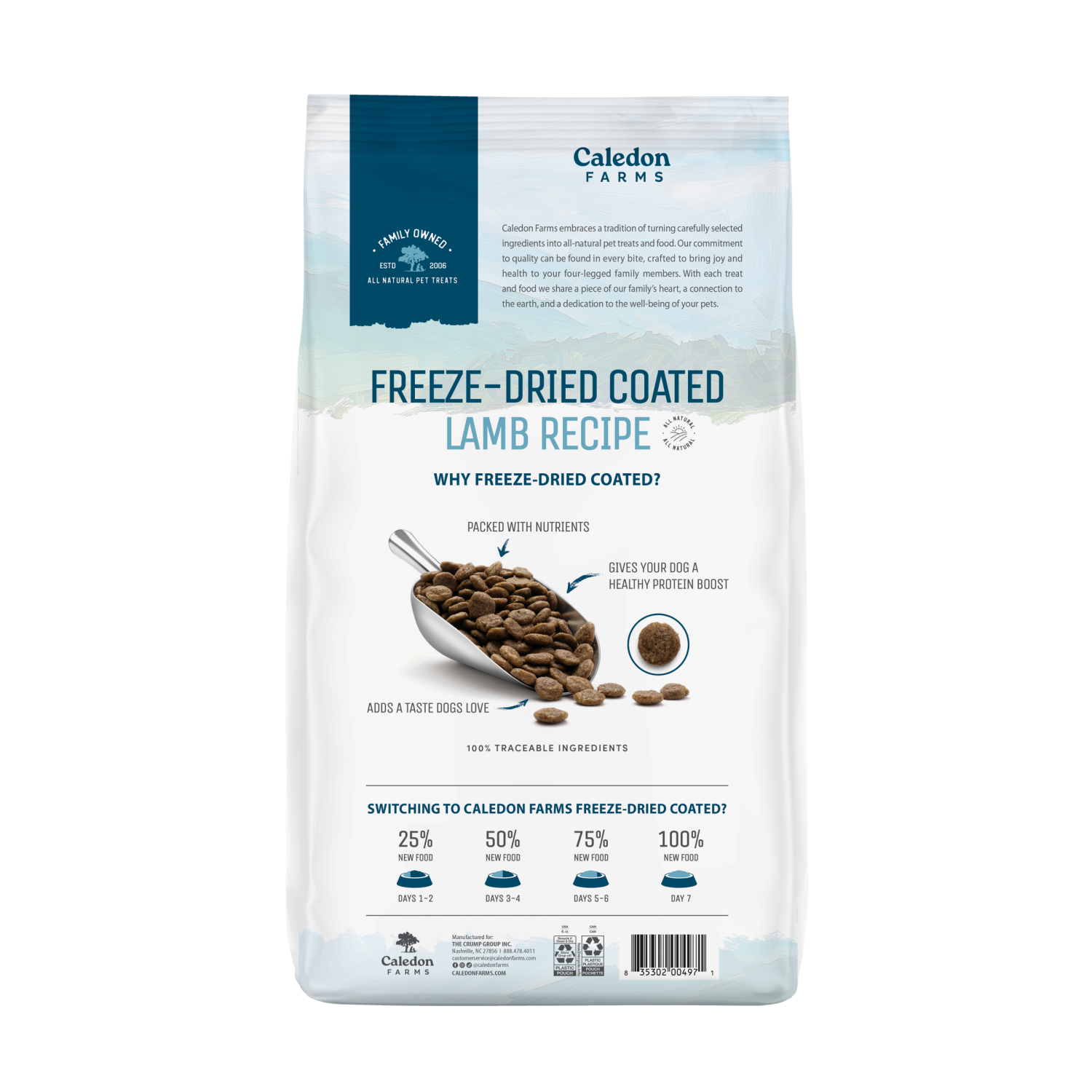 slide 2 of 2, Caledon Farms Simply Freeze-Dried Coated Dog Food, Lamb 7.5 lb. bag, 7.5 lb