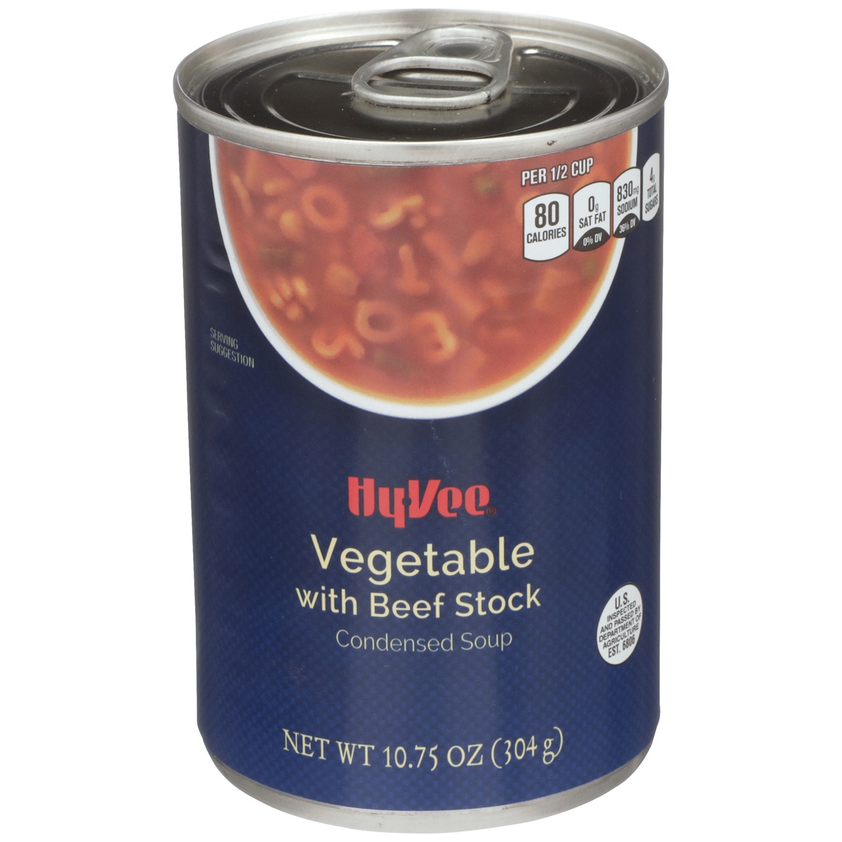 slide 1 of 8, Hy-vee Vegetable With Beef Stock Condensed Soup, 10.5 oz