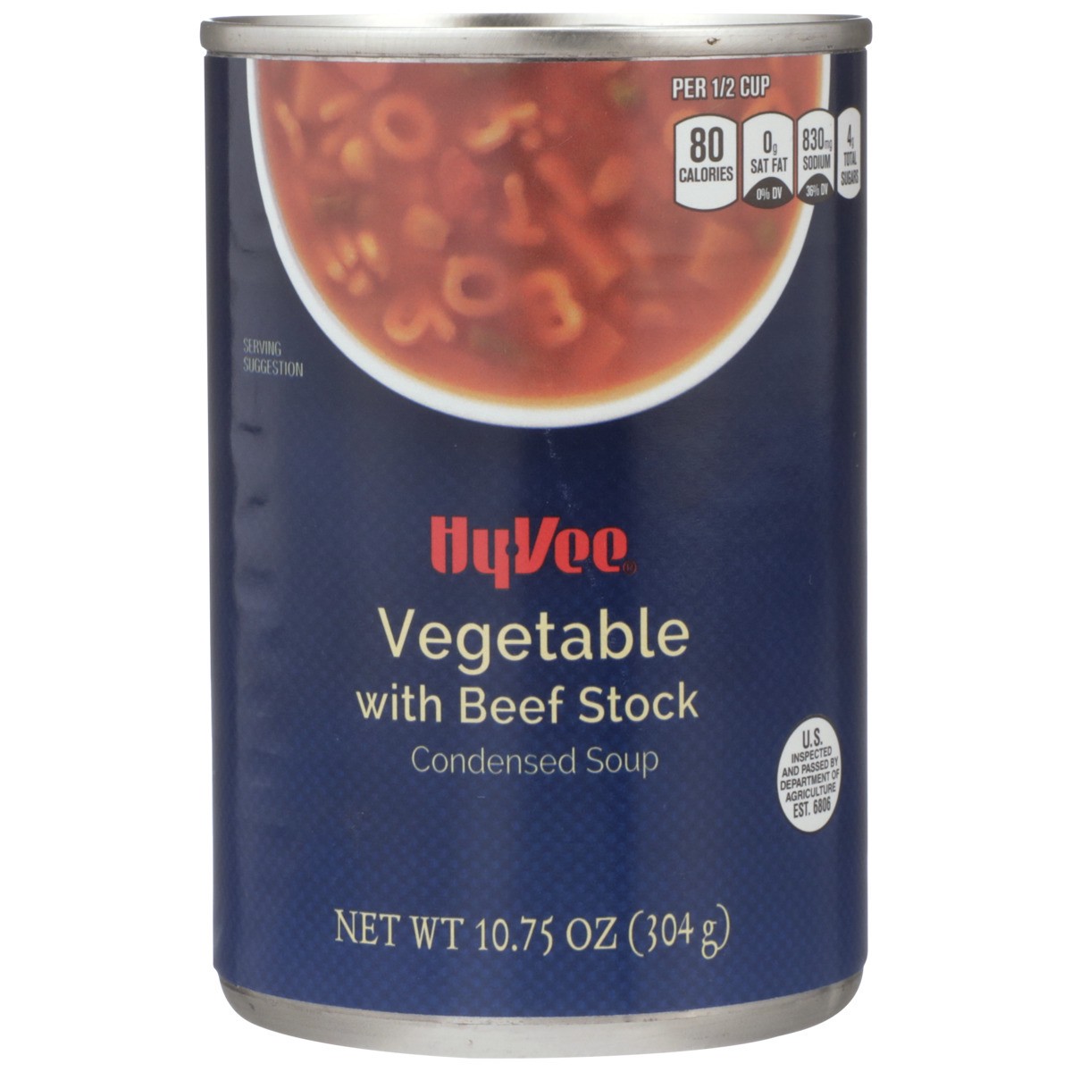 slide 4 of 8, Hy-vee Vegetable With Beef Stock Condensed Soup, 10.5 oz