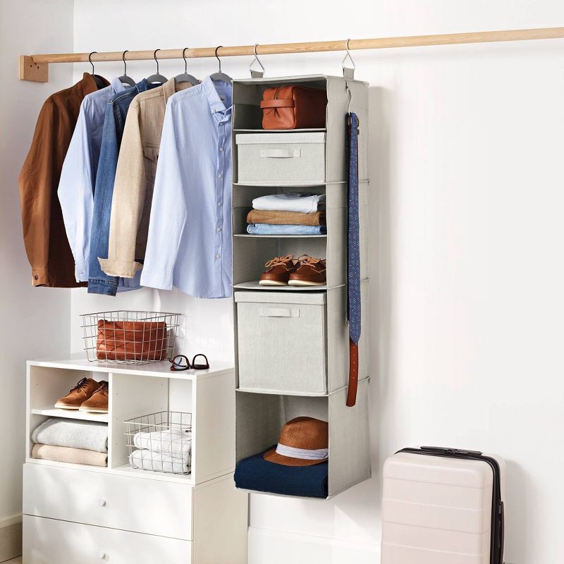 slide 2 of 4, 6 Shelf Hanging Fabric Storage Organizer Gray - Brightroom™, 1 ct