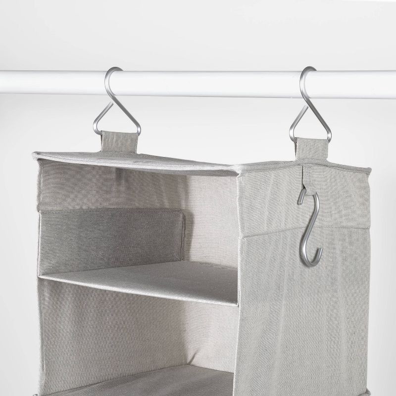 slide 3 of 4, 6 Shelf Hanging Fabric Storage Organizer Gray - Brightroom™, 1 ct