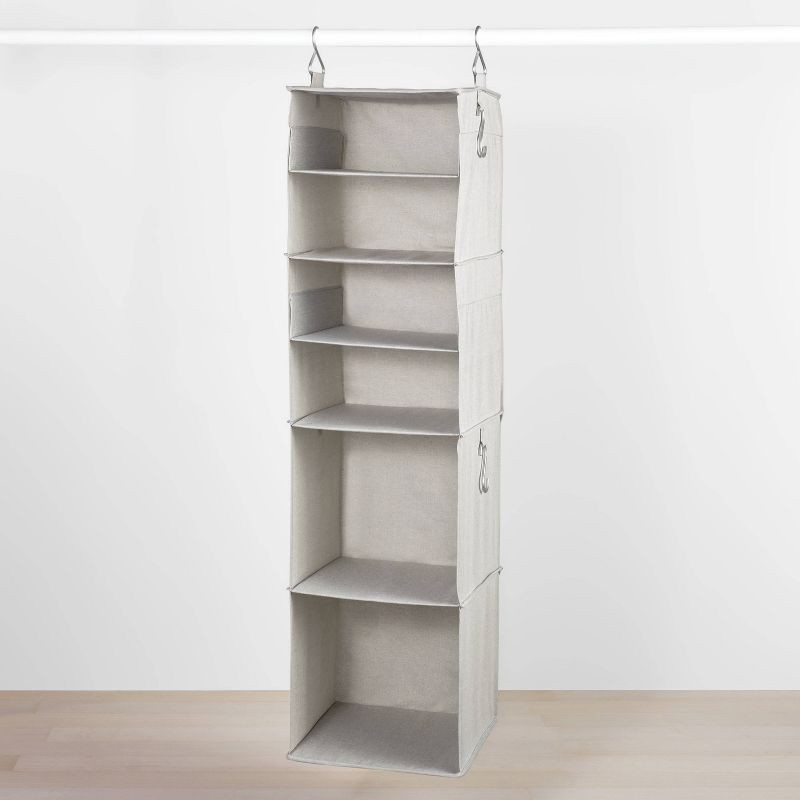 slide 1 of 4, 6 Shelf Hanging Fabric Storage Organizer Gray - Brightroom™, 1 ct