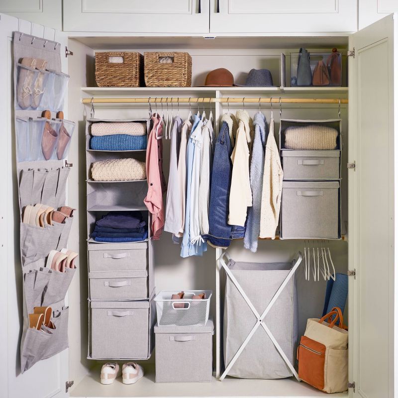 slide 4 of 4, 6 Shelf Hanging Fabric Storage Organizer Gray - Brightroom™, 1 ct