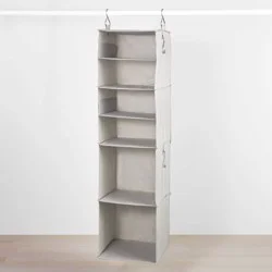 6 Shelf Hanging Fabric Storage Organizer Gray - Brightroom™: Closet Organization, 54" Height, 30 lb Capacity